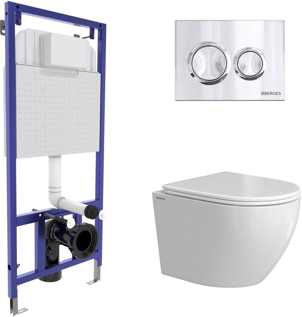 Унитаз подвесной Berges Wasserhaus Okus Rimless 043389 (с сиденьем)