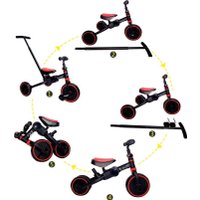 Беговел-велосипед Bubago Flint BG-FP-109-7 с ручкой (черный/красный)