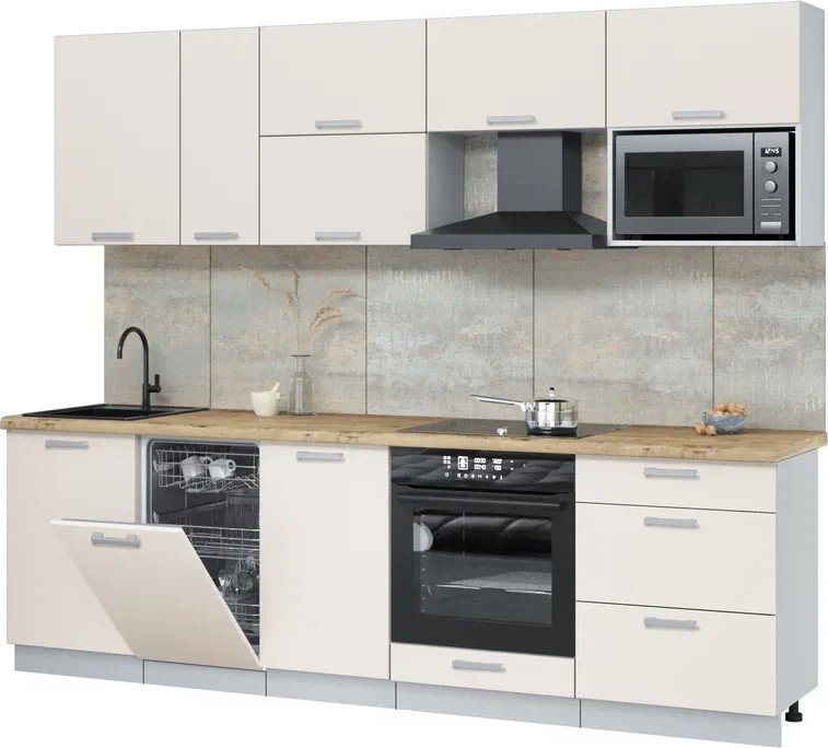 

Готовая кухня Интерлиния Мила Лайт 2.6-ПМ4 (персидский жемчуг/персидский жемчуг/дуб бунратти)