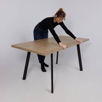 Кухонный стол Listvig Hagen 140 раздвижной, 140-180x85 (дуб вотан/черный)