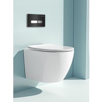 Унитаз подвесной Roxen Antares One Rimless 6 в 1 StounFix Dual Fresh 642915 (чёрное стекло) в Борисове