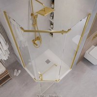 Душевой уголок Grossman Pragma 90x90x195 302.K33.03.9090.32.00 (золото сатин/прозрачное стекло)