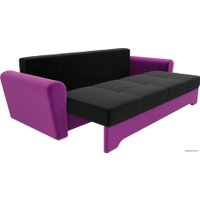 Диван Лига диванов Амстердам 100037 (микровельвет, черный/фиолетовый)