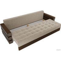 Диван Лига диванов Венеция 27963 (микровельвет, бежевый/коричневый)