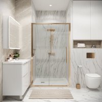 Душевая дверь Grossman Galaxy 100x195 100.K33.01.100.32.00 (золото сатин/стекло прозрачное)