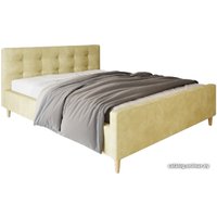 Кровать Настоящая мебель Pinko 90x200 (вельвет, с ПМ, бежевый)
