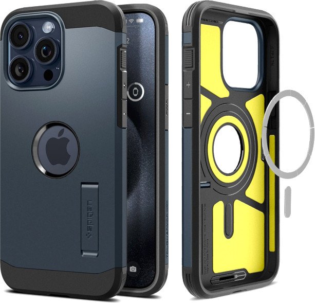 

Чехол для телефона Spigen Tough Armor (MagFit) для iPhone 15 Pro ACS06734 (темно-синий)
