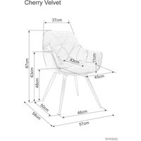 Стул с подлокотниками Signal Cherry Velvet Bluvel 38 (капучино/черный)