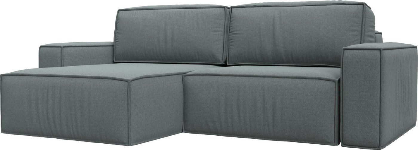 

Угловой диван Лига диванов Прага классик левый 124835L (рогожка амур серый)