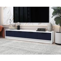 Тумба Интерлиния ТВ Концепт КТ-ТВ4-35 Техно (белый платинум/индиго)