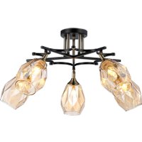 Люстра средней высоты Ambrella light TR303035/5 SB/BK/TI (бронза/черный/янтарь)