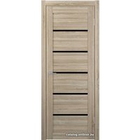 Межкомнатная дверь Юркас Stark ST1 ДО 60x200 (сонома дуб, стекло lacobel черный лак)