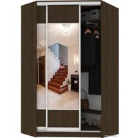Шкаф-купе Кортекс-мебель Сенатор ШК30 Геометрия ДСП с зеркалом (венге темный)