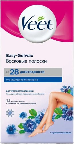 Полоска для депиляции Veet Для чувствительной кожи (12 шт, синий)