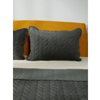 Набор текстиля для спальни Vip Camilla 240-260 (косичка, темно-серый)