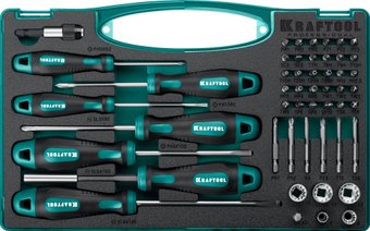 Набор отвертка с битами и головками KRAFTOOL 25815 (50 предметов)