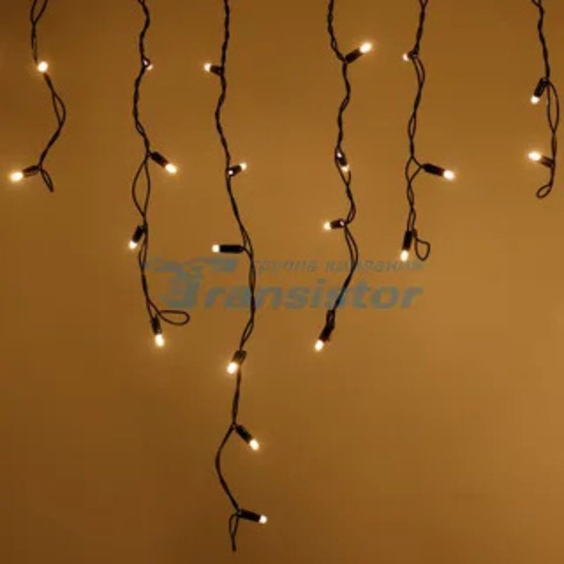 Гирлянда бахрома Arlight ARD-ICICLE-CLASSIC-5000x500-BLACK-160LED-FLASH Warm (230V, 10W, IP65) 042726