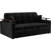 Диван Мебель-АРС Аккордеон Бакли НПБ 180x200 (велюр черный HB-178/17)