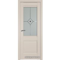 Межкомнатная дверь ProfilDoors Классика 2U L 80x200 (санд/матовое с коричневым фьюзингом)