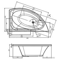 Ванна Ventospa Luna 170х100L (с ножками)