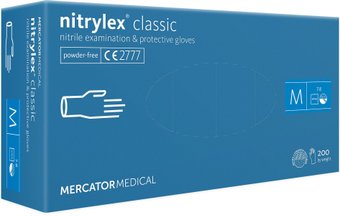 Нитриловые перчатки Mercator Nitrylex Classic (M, 100 шт, синий)