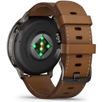 Умные часы Garmin Venu 4 45 мм (черный/коричневый кожаный)
