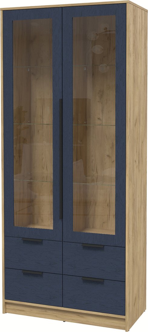 

Шкаф-витрина Интерлиния Концепт КТ-ШВ2 Глосс (дуб золотой/дуб королевский)