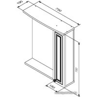  AM.PM Шкаф с зеркалом Palace One 75 M41MPR0751WG (правый,белый глянец)