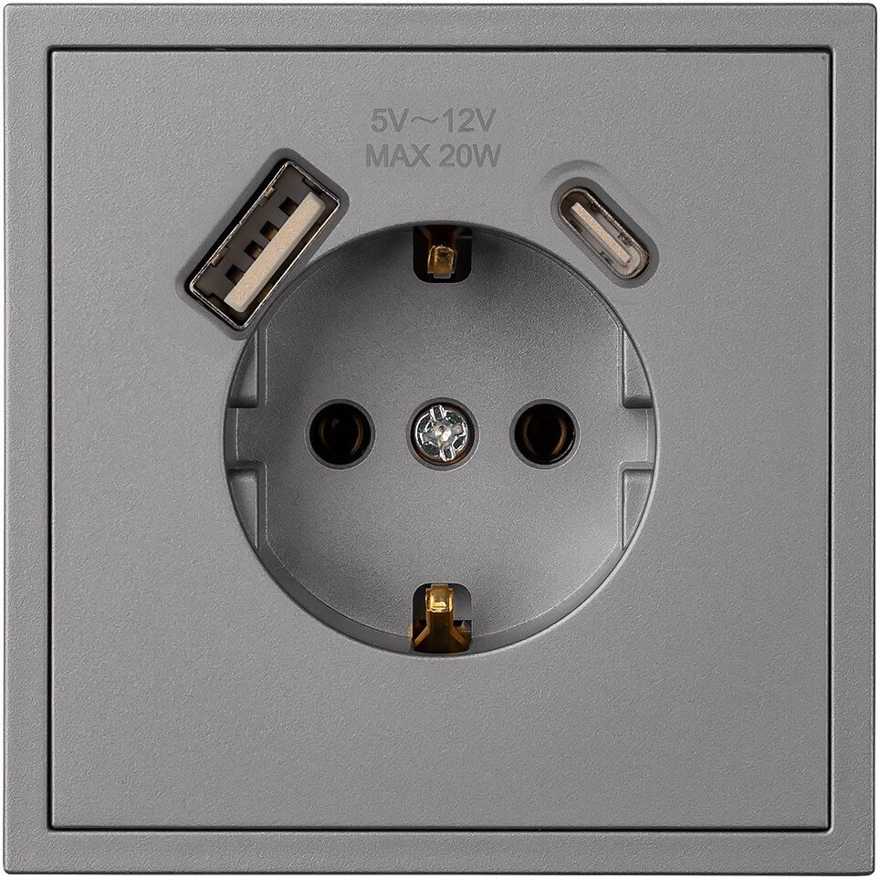 Розетка SmartBuy Капелла SBE-09g-16-S1-USB