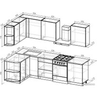 Готовая кухня Интермебель Микс Топ-13 2.1x1.5м левая (дуб крафт золотой/графит серый/дуб вотан)