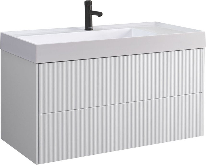 Belux Тумба с умывальником Сиртаки НП 100-02 + Триумф Тр 1000-02 (18, белый матовый)