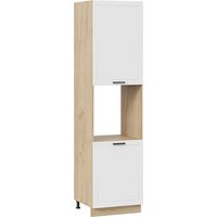 Шкаф напольный Трия Лорас 1ПВ6 с двумя дверями (дуб крафт золотой/холст белый)