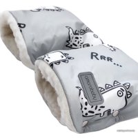 Муфты для рук Amarobaby Snowy Travel Динозавры (серый)