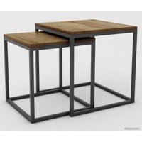Журнальный столик Hype Mebel Дуэт 40x50-100 (черный/дуб галифакс олово) в Гродно
