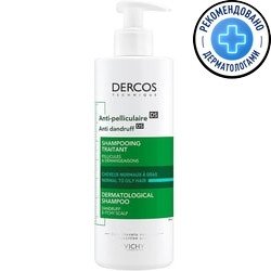 Vichy DERCOS Интенсивный шампунь-уход против перхоти для нормальных и жирных волос 390 мл