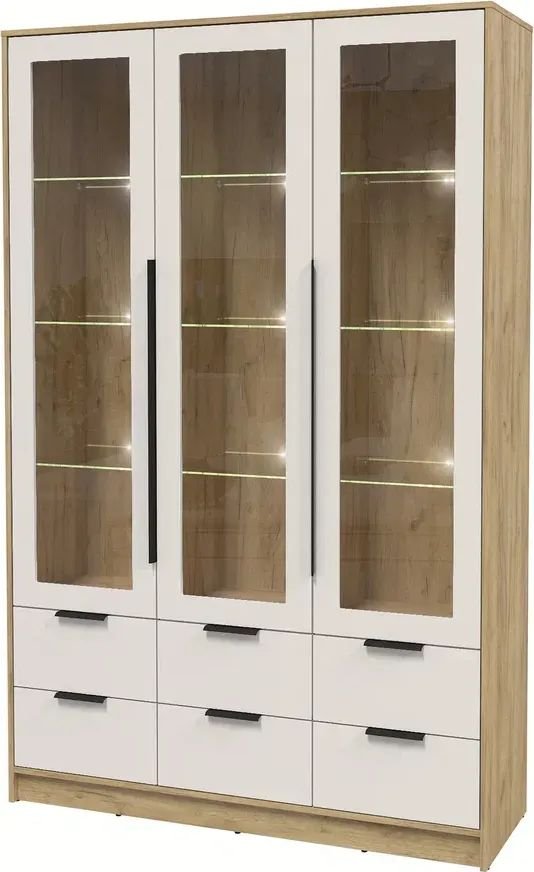 

Шкаф-витрина Интерлиния Концепт КТ-ШВ3 с подсветкой Глосс (дуб золотой/кашемир)