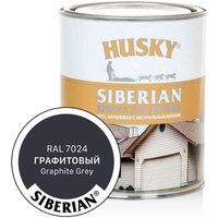 Краска Husky Siberian Акриловая для дерева 0.9 л (графитовый RAL 7024)