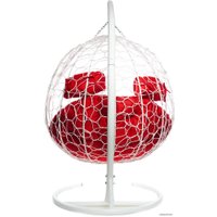 Подвесное кресло M-Group Для двоих 11450106 (белый ротанг/красная подушка)