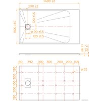 Душевой поддон RGW TSS-W 80x140