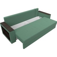 Диван Лига диванов Дубай Лайт полки слева 132284L (рогожка Амур 11 зеленый)