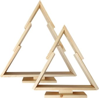 Елочка настольная Четыре Солнца S+L деревянные (натуральный)