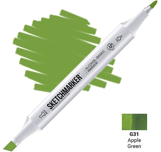 

Маркер художественный Sketchmarker Двусторонний G31 SM-G31 (зеленое яблоко)