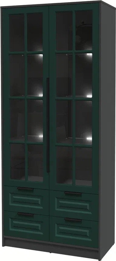 

Шкаф-витрина Интерлиния Концепт КТ-ШВ2 с подсветкой Деко (антрацит/изумруд)