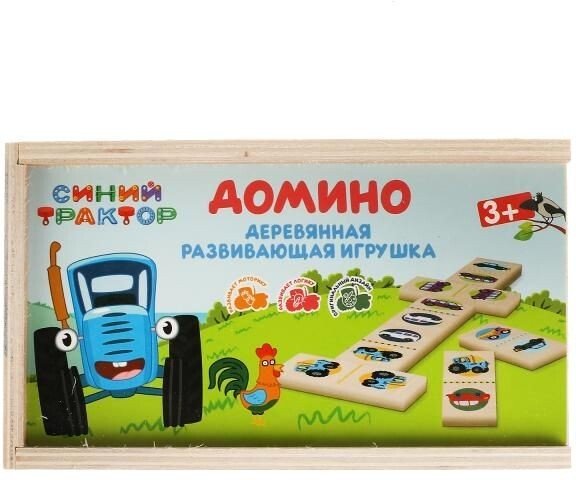 

Развивающая игрушка Буратино Синий трактор Домино W024-STR