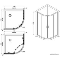 Душевой уголок Adema Гласс Лайн 100 (тонированное стекло)