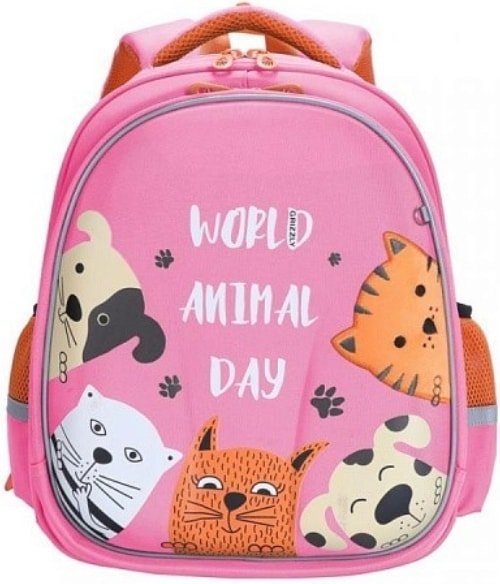 

Школьный рюкзак Grizzly RAz-086-14 (розовый)