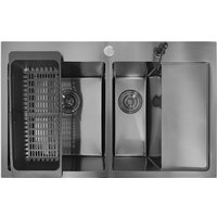 Кухонная мойка Stellar Decor S7850NB-2L-D (нано черный)