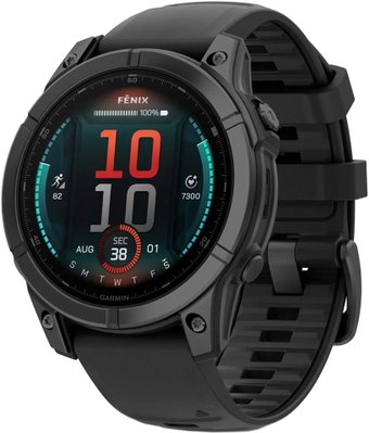 Garmin Fenix E 47мм (серая сталь, черный силиконовый ремешок)