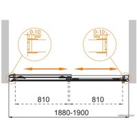 Стеклянная шторка для ванны Cezares Tandem-SOFT-VF-2-190/145-P-CR