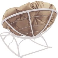 Кресло-качалка M-Group Папасан 12710101 (белый/бежевая подушка)